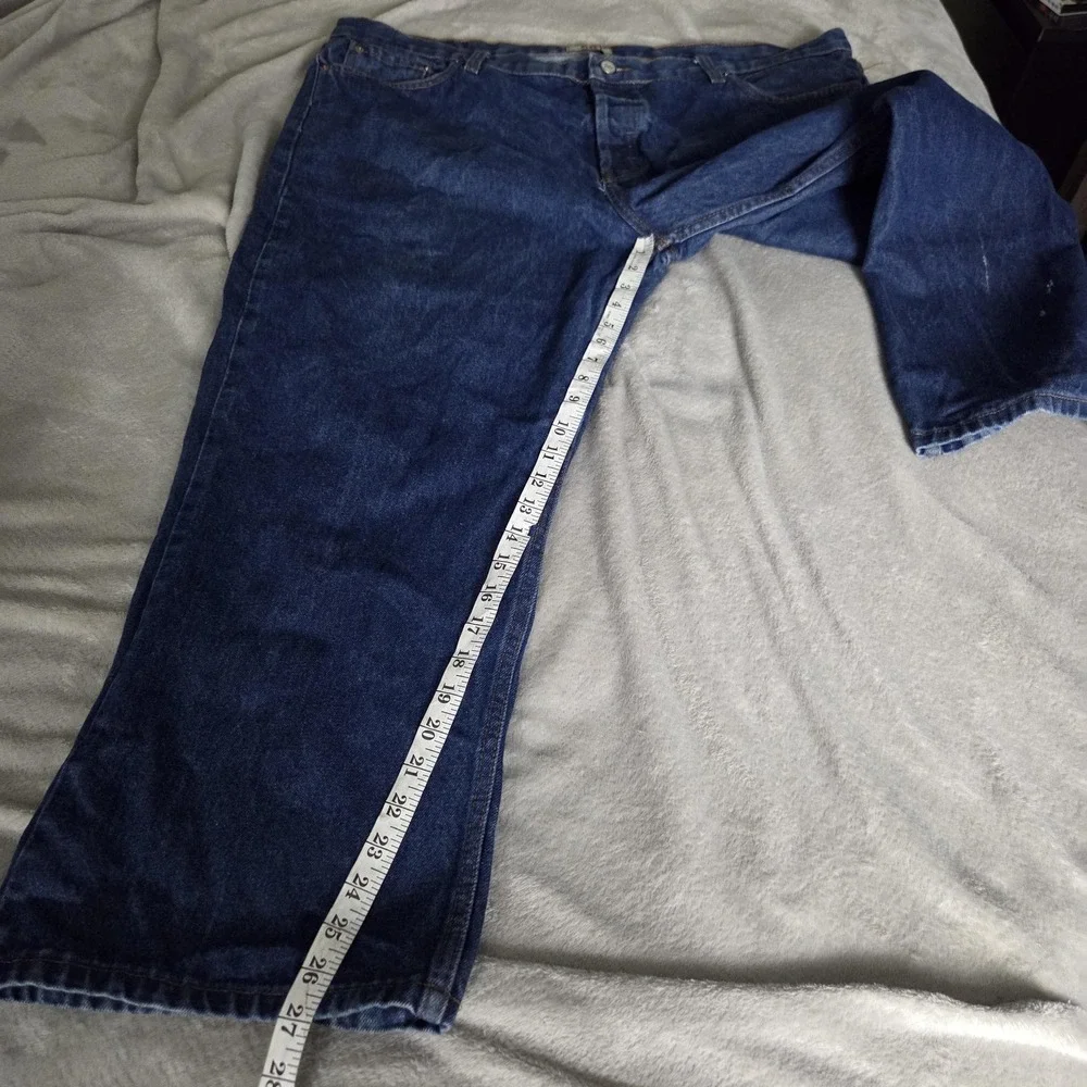Levis 501 Jeans Mens 42X27 Blue Med Wash Straight Leg Denim Button Fly Red Tab